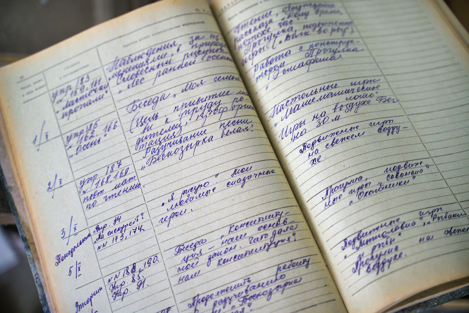 An open, handwritten ledger book